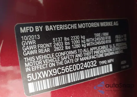 2014 BMW X3 xDrive28I z USA, uszkodzony, nr VIN 5UXWX9C56E0D24032